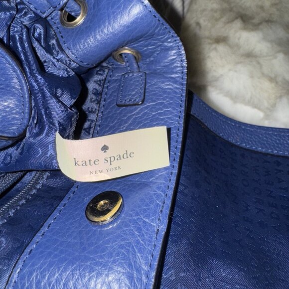 Kate Spade Pebbled Leather Backpack Purse Mulberry Street Small Breezy Blue - Picture 6 of 8